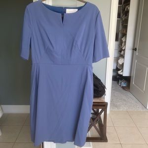 Structured Boss cotton dress; knee length